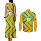 Custom Australia Socceroos Football Couples Matching Tank Maxi Dress and Long Sleeve Button Shirt 2025 Sporty Version
