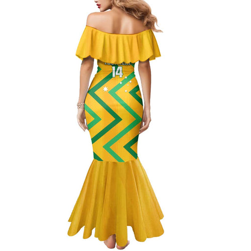Custom Australia Socceroos Football Family Matching Mermaid Dress and Hawaiian Shirt 2025 Sporty Version