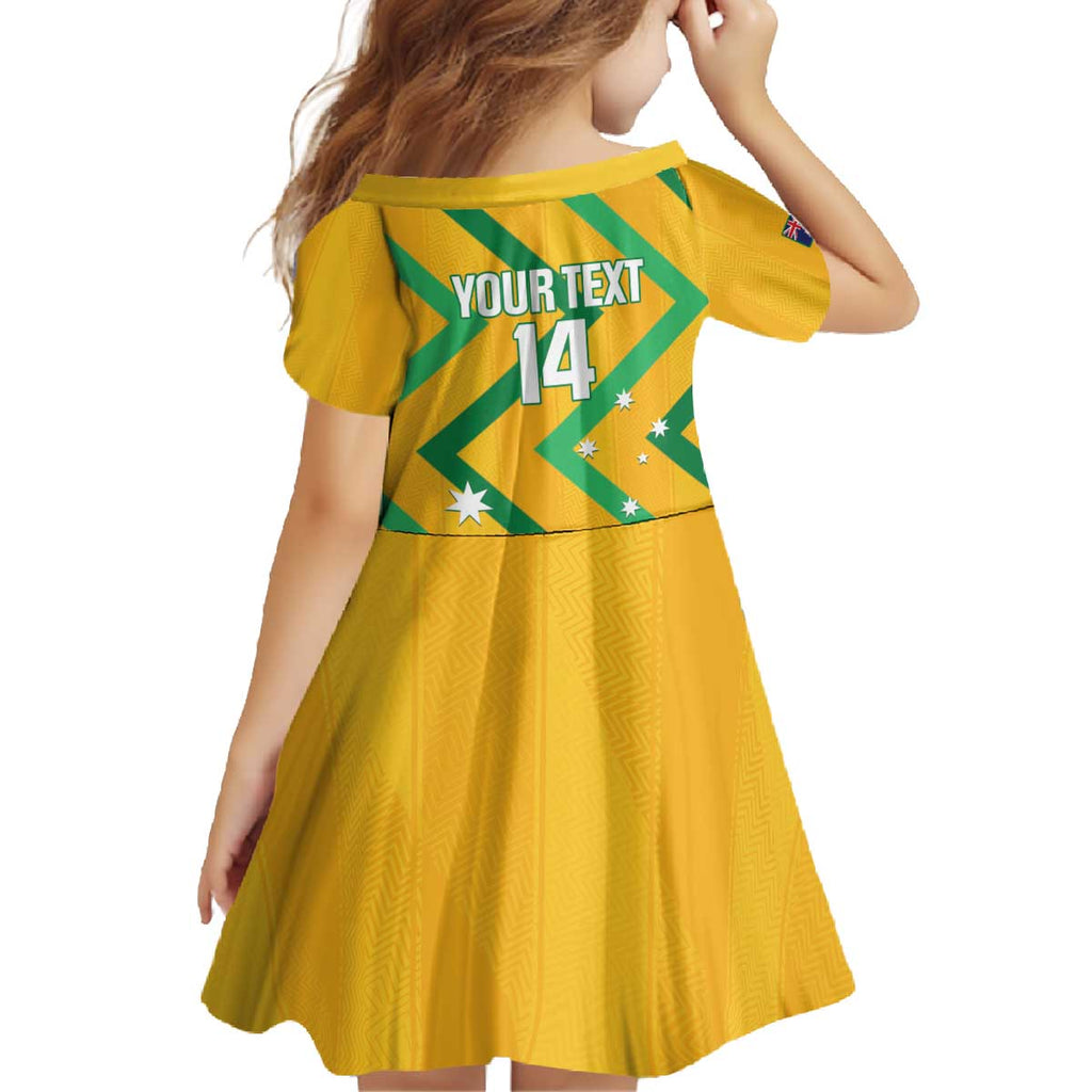 Custom Australia Socceroos Football Family Matching Off The Shoulder Long Sleeve Dress and Hawaiian Shirt 2025 Sporty Version