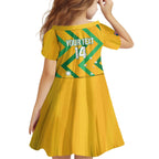 Custom Australia Socceroos Football Family Matching Off The Shoulder Long Sleeve Dress and Hawaiian Shirt 2025 Sporty Version