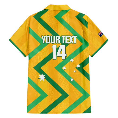 Custom Australia Socceroos Football Family Matching Off The Shoulder Long Sleeve Dress and Hawaiian Shirt 2025 Sporty Version