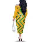 Custom Australia Socceroos Football Family Matching Off The Shoulder Long Sleeve Dress and Hawaiian Shirt 2025 Sporty Version