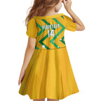 Custom Australia Socceroos Football Family Matching Off Shoulder Short Dress and Hawaiian Shirt 2025 Sporty Version