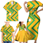Custom Australia Socceroos Football Family Matching Short Sleeve Bodycon Dress and Hawaiian Shirt 2025 Sporty Version