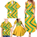 Custom Australia Socceroos Football Family Matching Summer Maxi Dress and Hawaiian Shirt 2025 Sporty Version