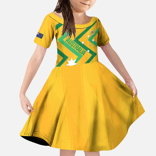 Custom Australia Socceroos Football Family Matching Summer Maxi Dress and Hawaiian Shirt 2025 Sporty Version