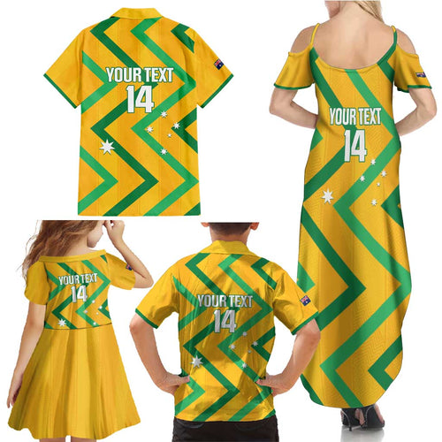 Custom Australia Socceroos Football Family Matching Summer Maxi Dress and Hawaiian Shirt 2025 Sporty Version