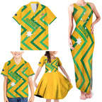 Custom Australia Socceroos Football Family Matching Tank Maxi Dress and Hawaiian Shirt 2025 Sporty Version