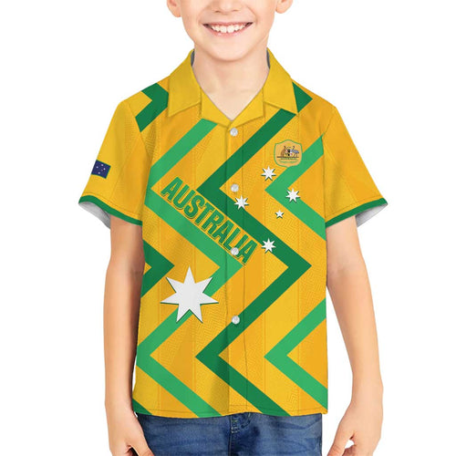 Custom Australia Socceroos Football Family Matching Tank Maxi Dress and Hawaiian Shirt 2025 Sporty Version
