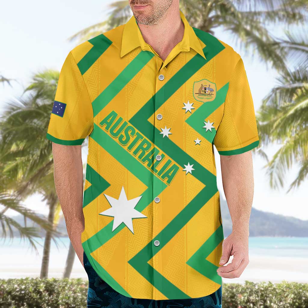 Custom Australia Socceroos Football Hawaiian Shirt 2025 Sporty Version