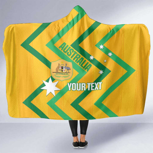 Custom Australia Socceroos Football Hooded Blanket 2025 Sporty Version