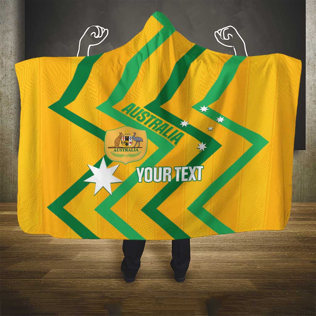 Custom Australia Socceroos Football Hooded Blanket 2025 Sporty Version