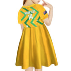 Custom Australia Socceroos Football Kid Short Sleeve Dress 2025 Sporty Version