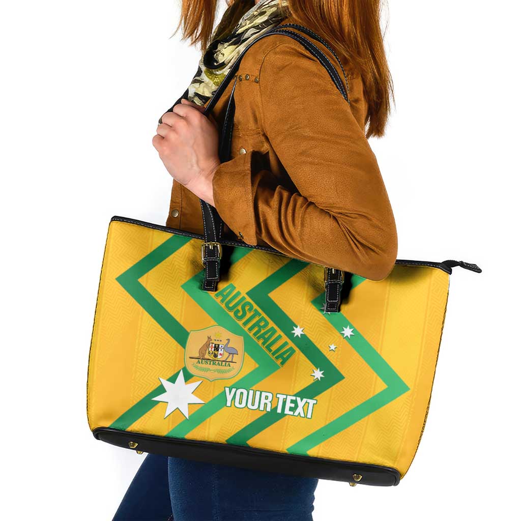 Custom Australia Socceroos Football Leather Tote Bag 2025 Sporty Version