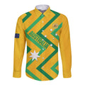 Custom Australia Socceroos Football Long Sleeve Button Shirt 2025 Sporty Version