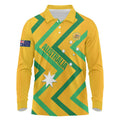 Custom Australia Socceroos Football Long Sleeve Polo Shirt 2025 Sporty Version