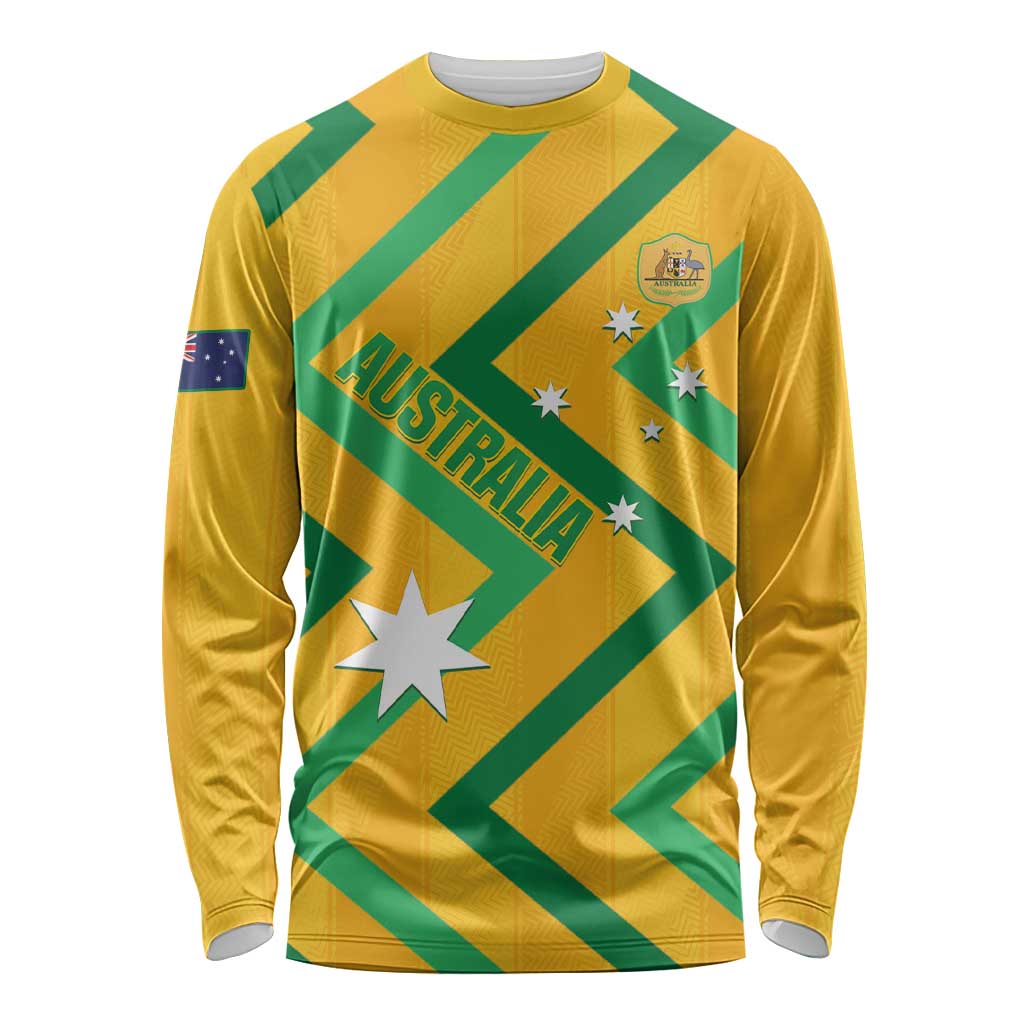 Custom Australia Socceroos Football Long Sleeve Shirt 2025 Sporty Version