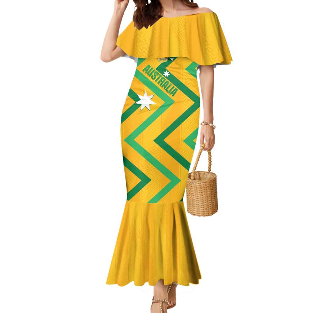 Custom Australia Socceroos Football Mermaid Dress 2025 Sporty Version