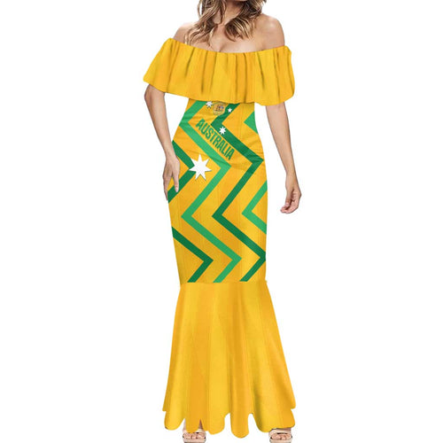 Custom Australia Socceroos Football Mermaid Dress 2025 Sporty Version