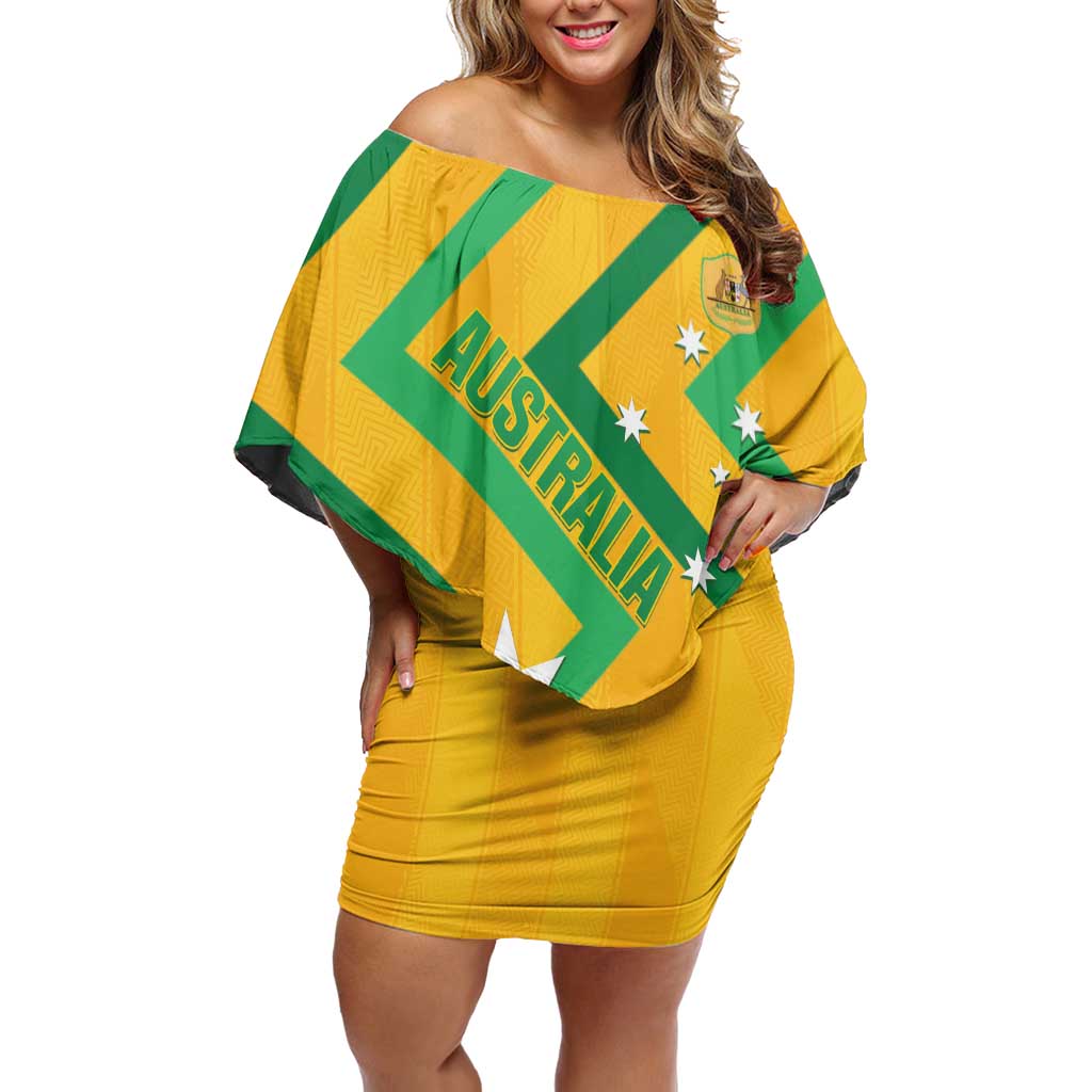 Custom Australia Socceroos Football Off Shoulder Short Dress 2025 Sporty Version