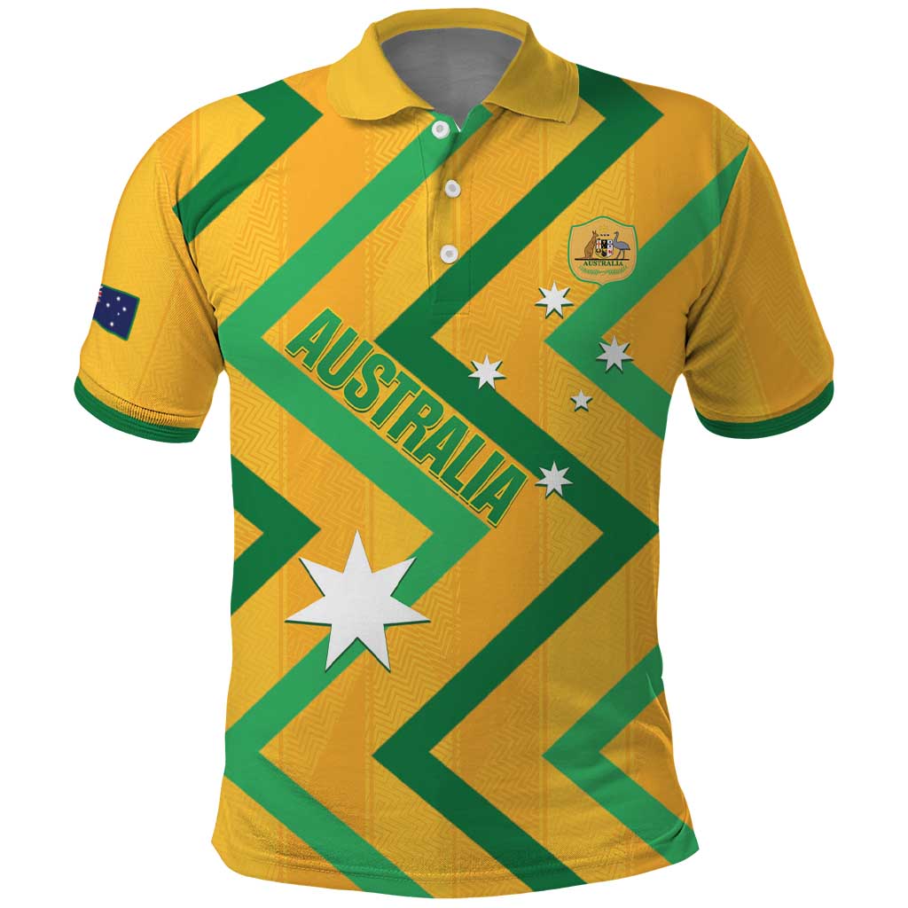 Custom Australia Socceroos Football Polo Shirt 2025 Sporty Version