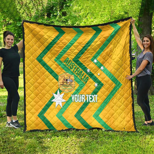 Custom Australia Socceroos Football Quilt 2025 Sporty Version
