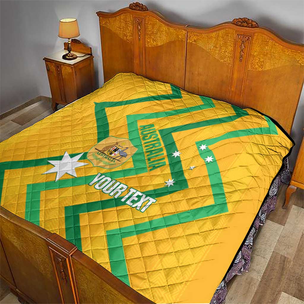 Custom Australia Socceroos Football Quilt 2025 Sporty Version