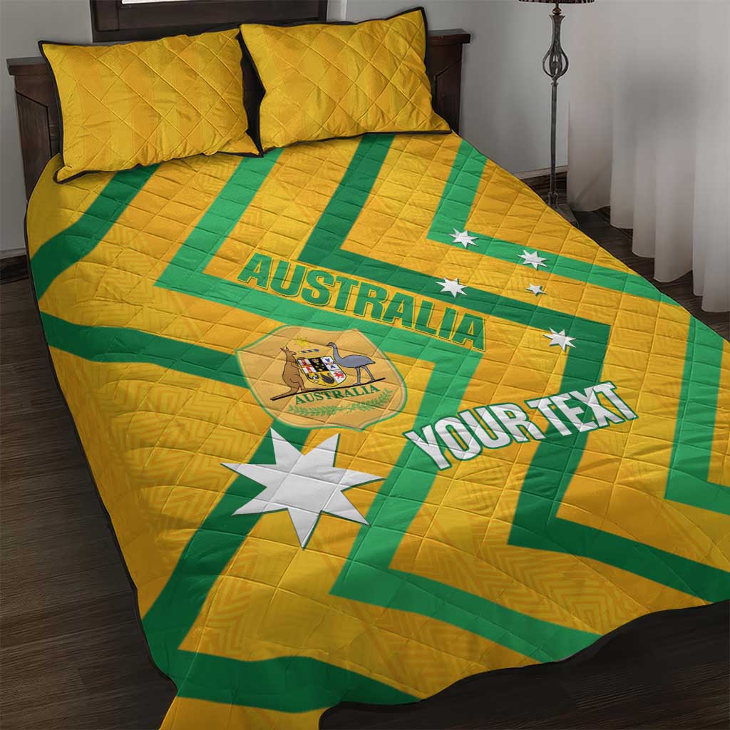Custom Australia Socceroos Football Quilt Bed Set 2025 Sporty Version