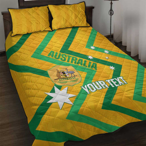 Custom Australia Socceroos Football Quilt Bed Set 2025 Sporty Version