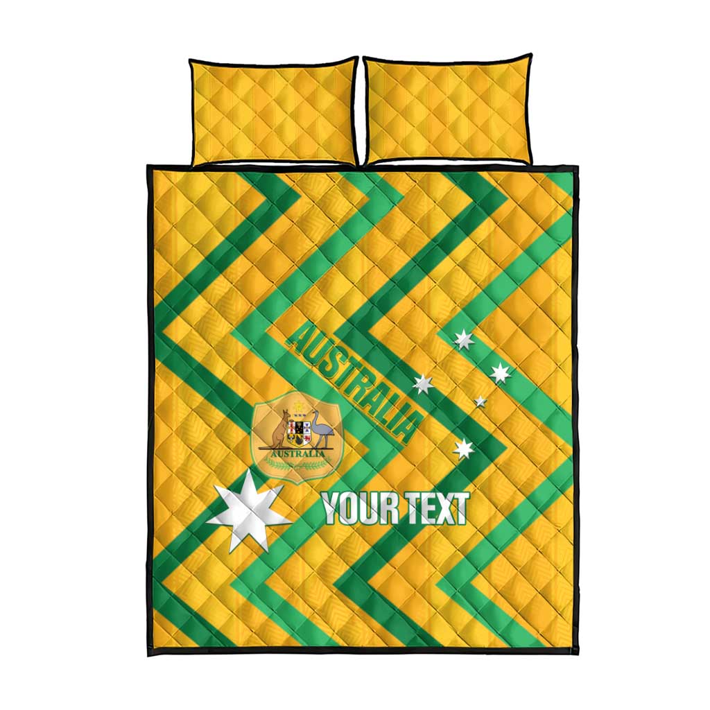 Custom Australia Socceroos Football Quilt Bed Set 2025 Sporty Version