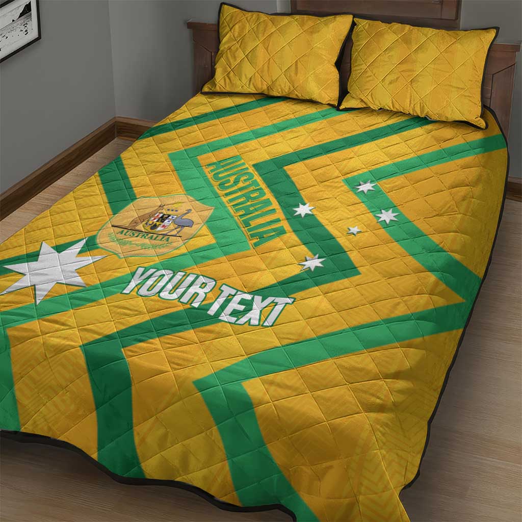 Custom Australia Socceroos Football Quilt Bed Set 2025 Sporty Version