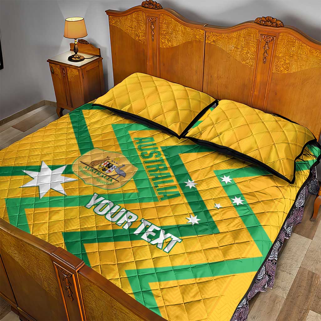 Custom Australia Socceroos Football Quilt Bed Set 2025 Sporty Version