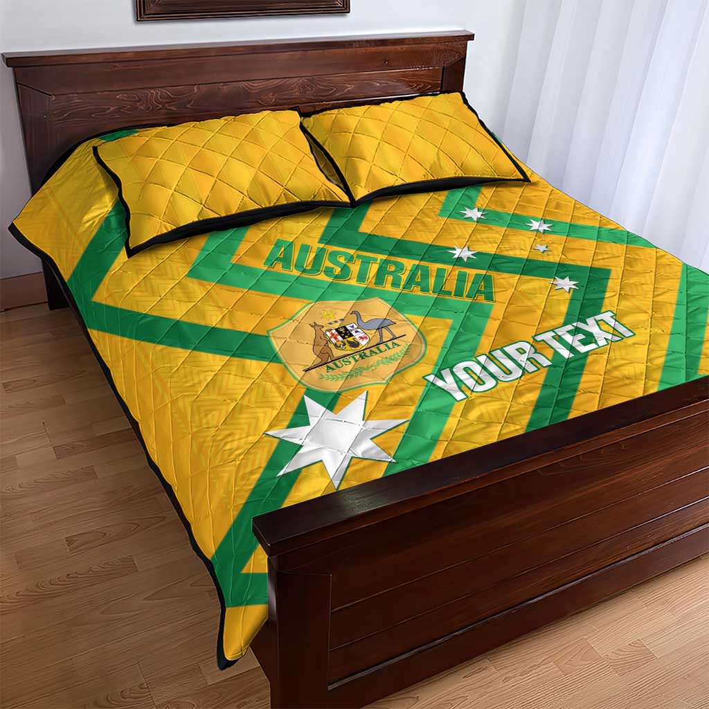 Custom Australia Socceroos Football Quilt Bed Set 2025 Sporty Version