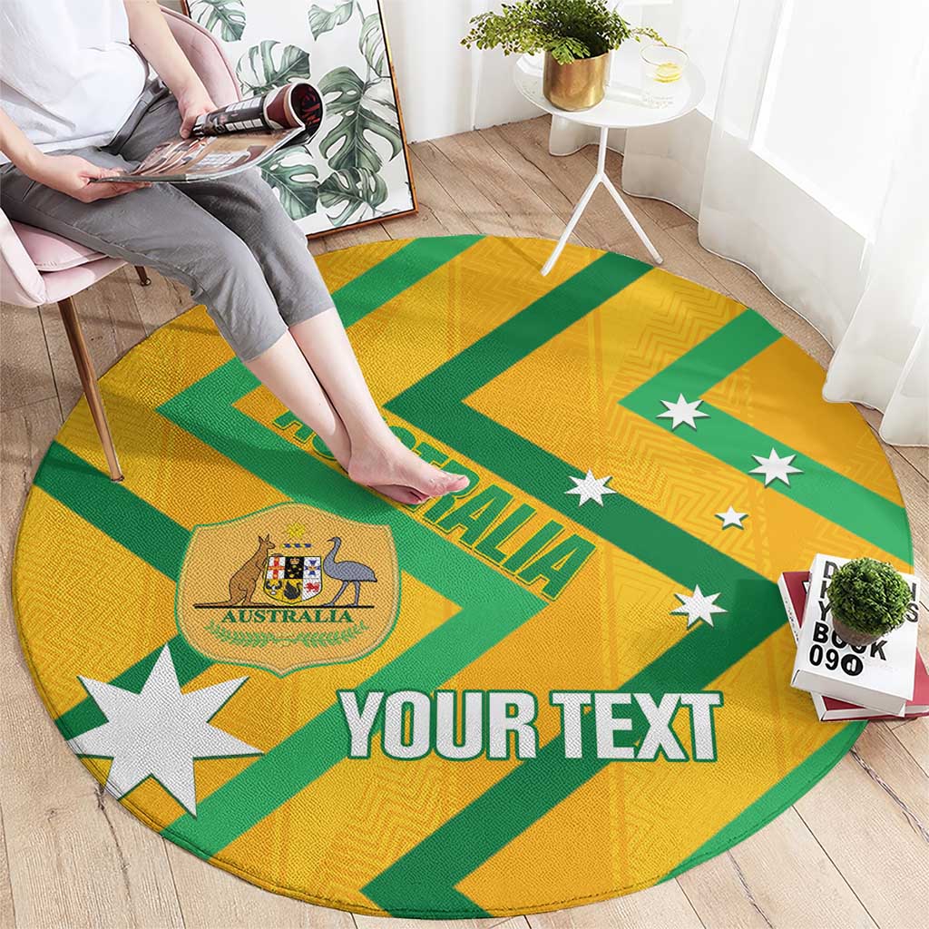 Custom Australia Socceroos Football Round Carpet 2025 Sporty Version