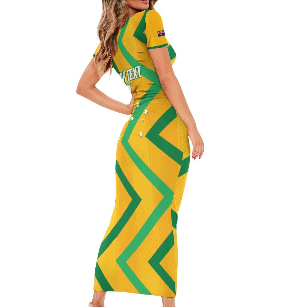 Custom Australia Socceroos Football Short Sleeve Bodycon Dress 2025 Sporty Version