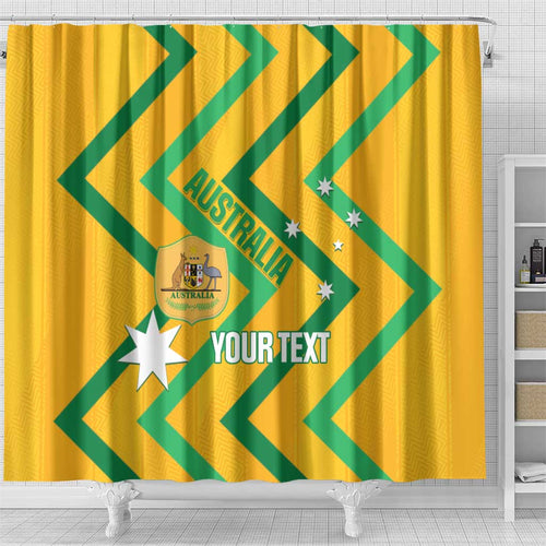 Custom Australia Socceroos Football Shower Curtain 2025 Sporty Version
