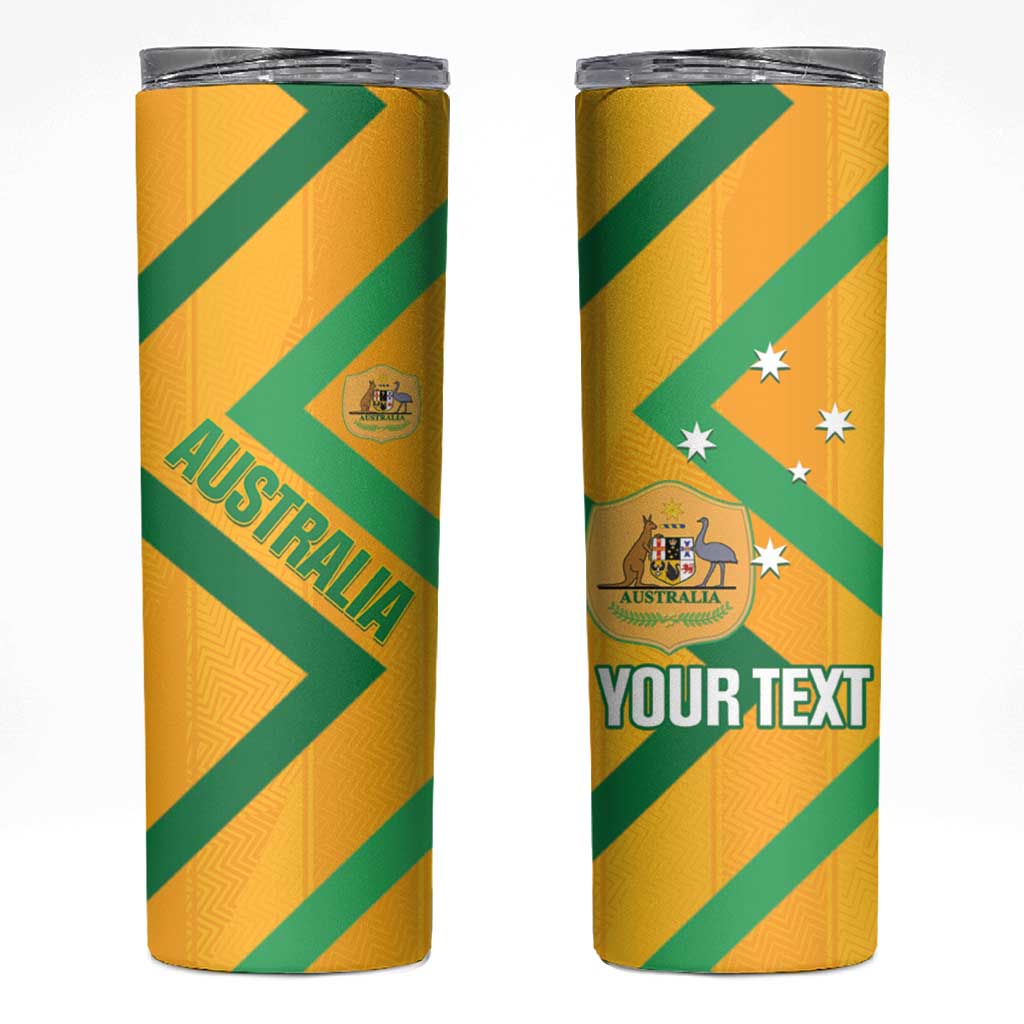 Custom Australia Socceroos Football Skinny Tumbler 2025 Sporty Version