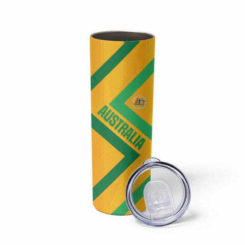 Custom Australia Socceroos Football Skinny Tumbler 2025 Sporty Version