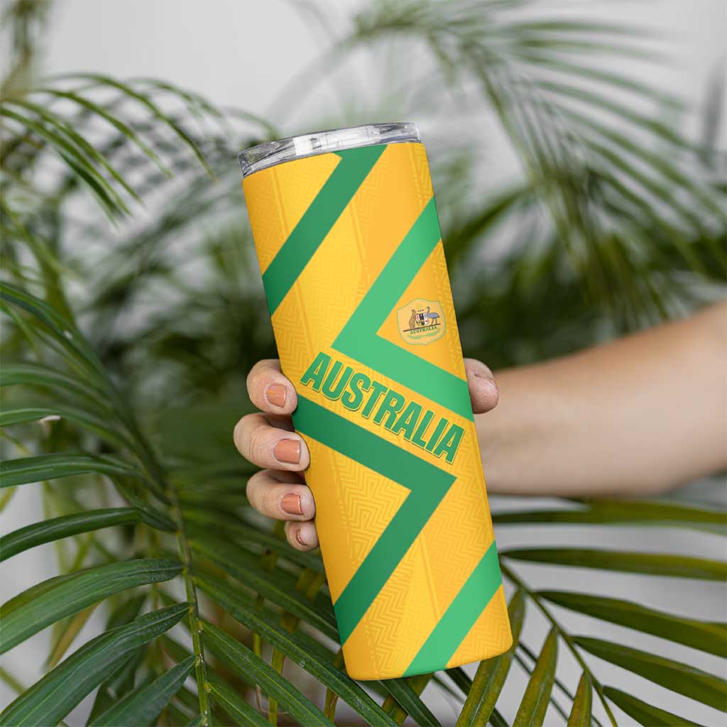 Custom Australia Socceroos Football Skinny Tumbler 2025 Sporty Version