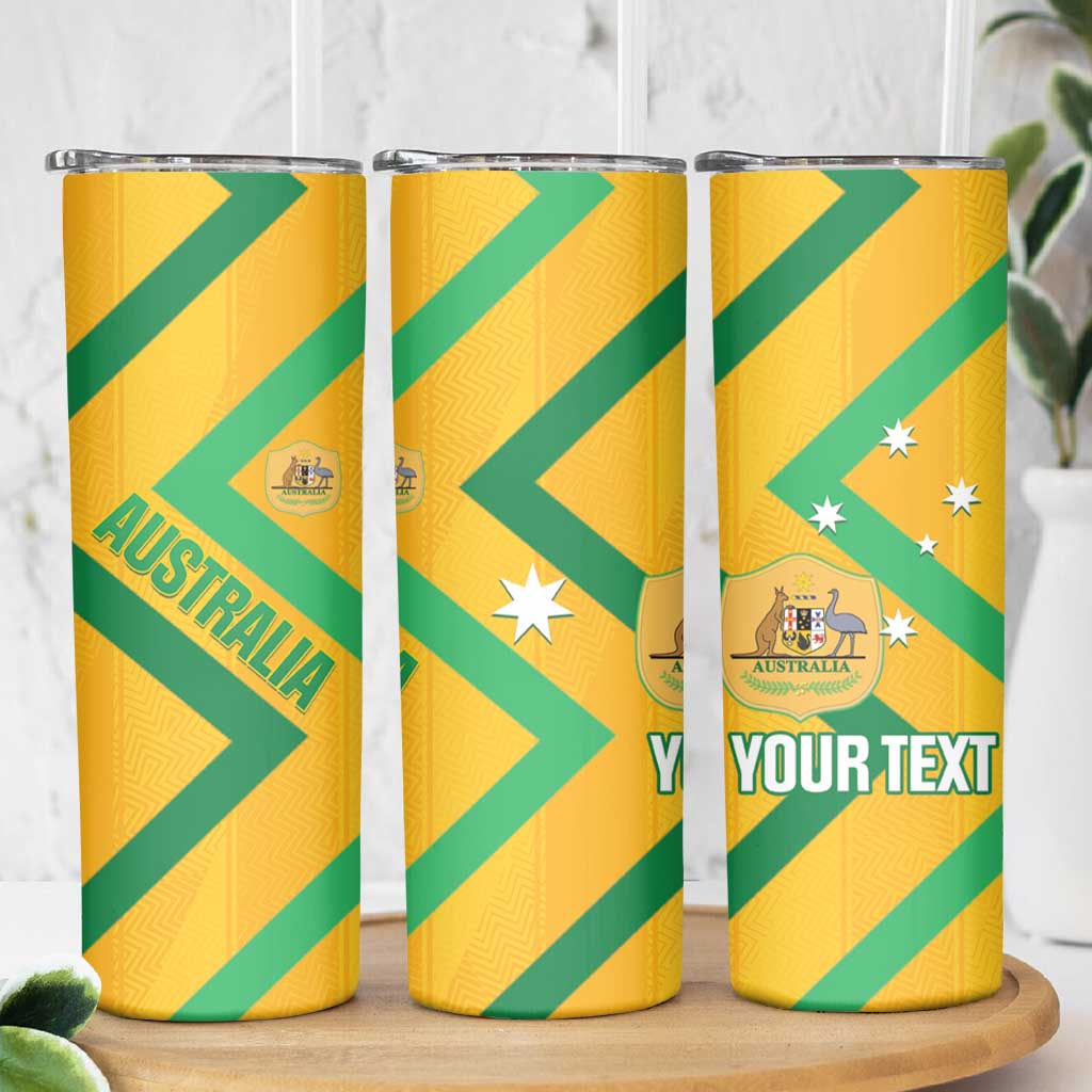 Custom Australia Socceroos Football Skinny Tumbler 2025 Sporty Version