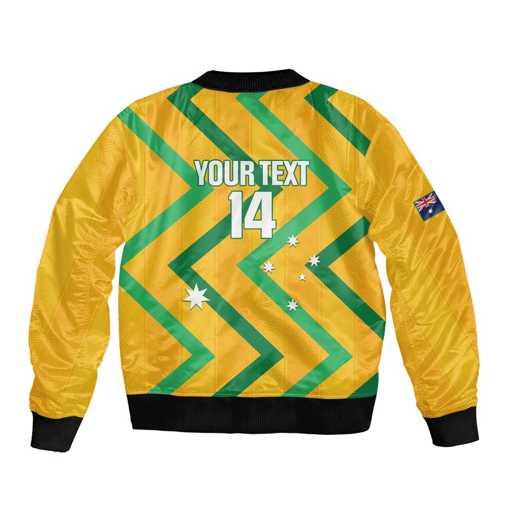 Custom Australia Socceroos Football Sleeve Zip Bomber Jacket 2025 Sporty Version