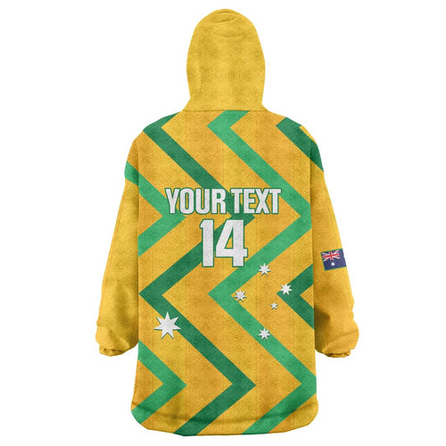 Custom Australia Socceroos Football Wearable Blanket Hoodie 2025 Sporty Version