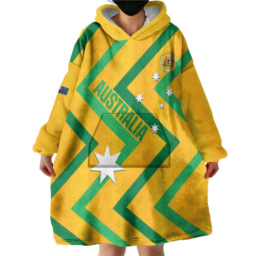 Custom Australia Socceroos Football Wearable Blanket Hoodie 2025 Sporty Version