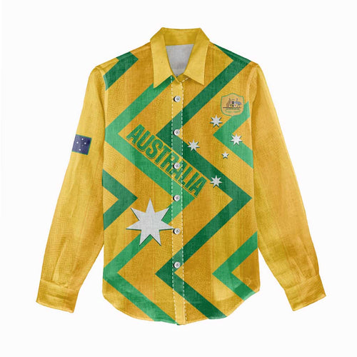 Custom Australia Socceroos Football Women Casual Shirt 2025 Sporty Version