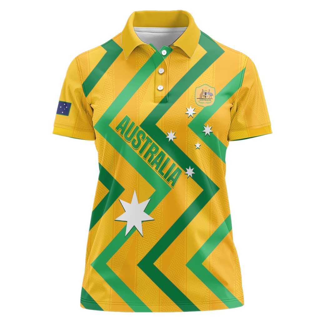 Custom Australia Socceroos Football Women Polo Shirt 2025 Sporty Version