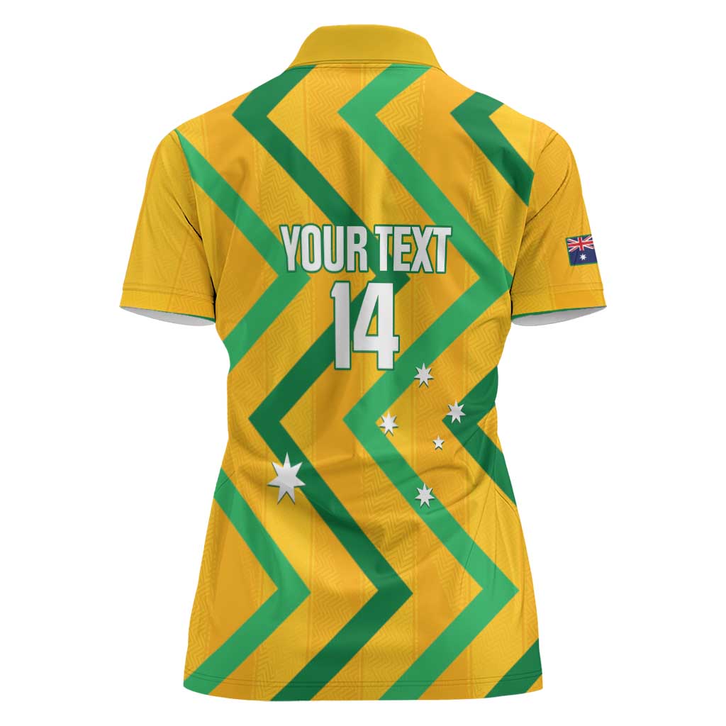 Custom Australia Socceroos Football Women Polo Shirt 2025 Sporty Version