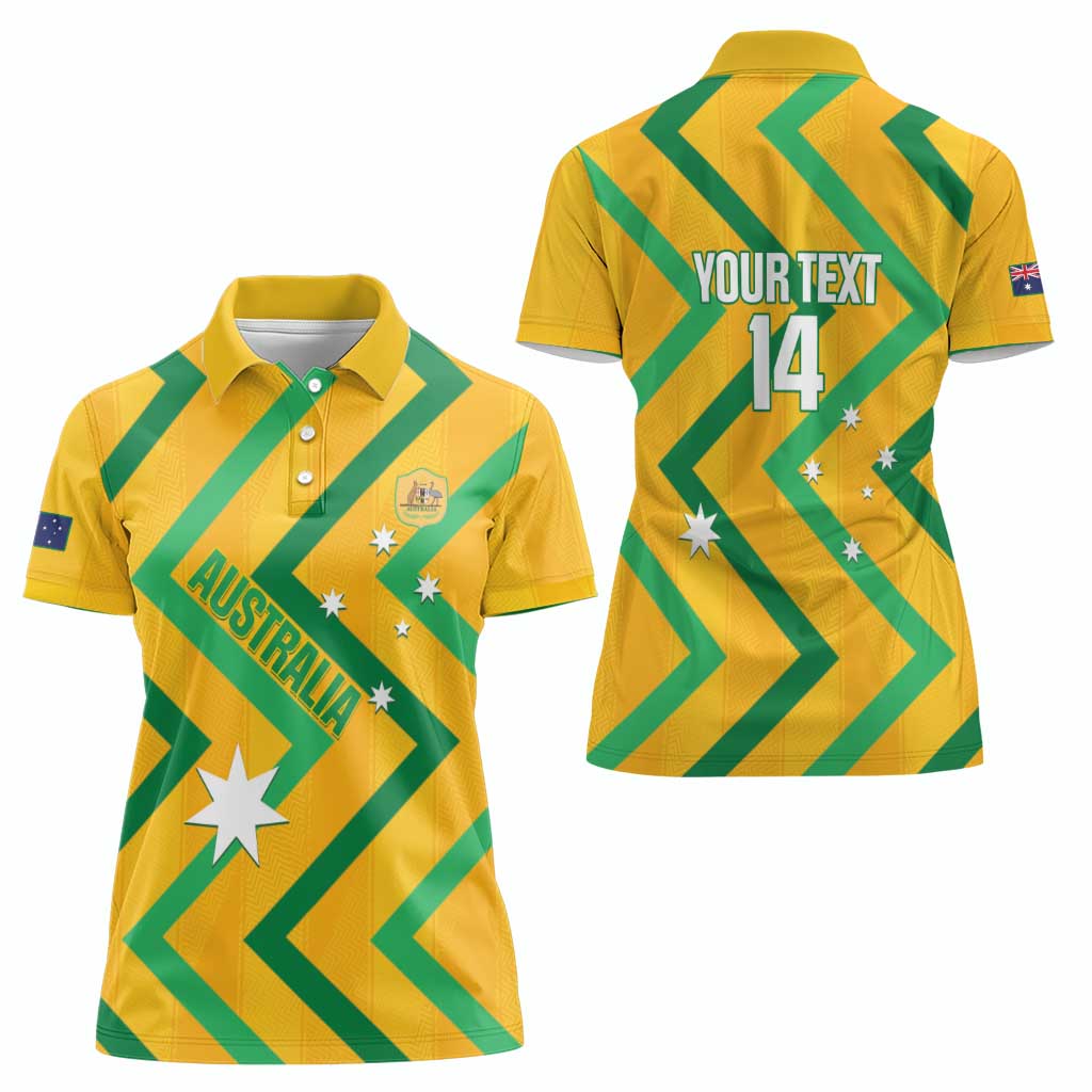 Custom Australia Socceroos Football Women Polo Shirt 2025 Sporty Version