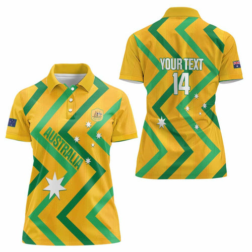 Custom Australia Socceroos Football Women Polo Shirt 2025 Sporty Version