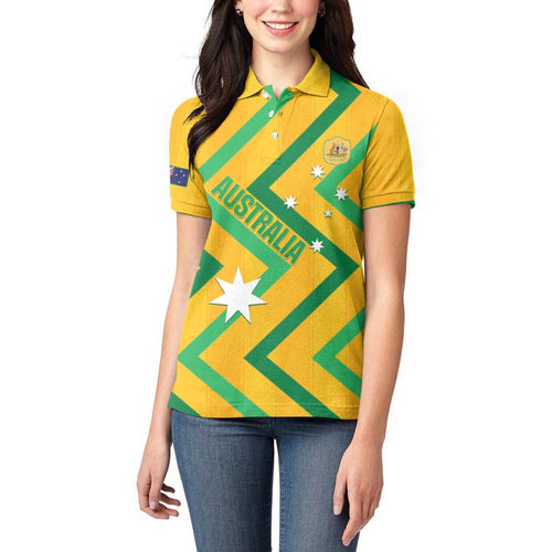 Custom Australia Socceroos Football Women Polo Shirt 2025 Sporty Version