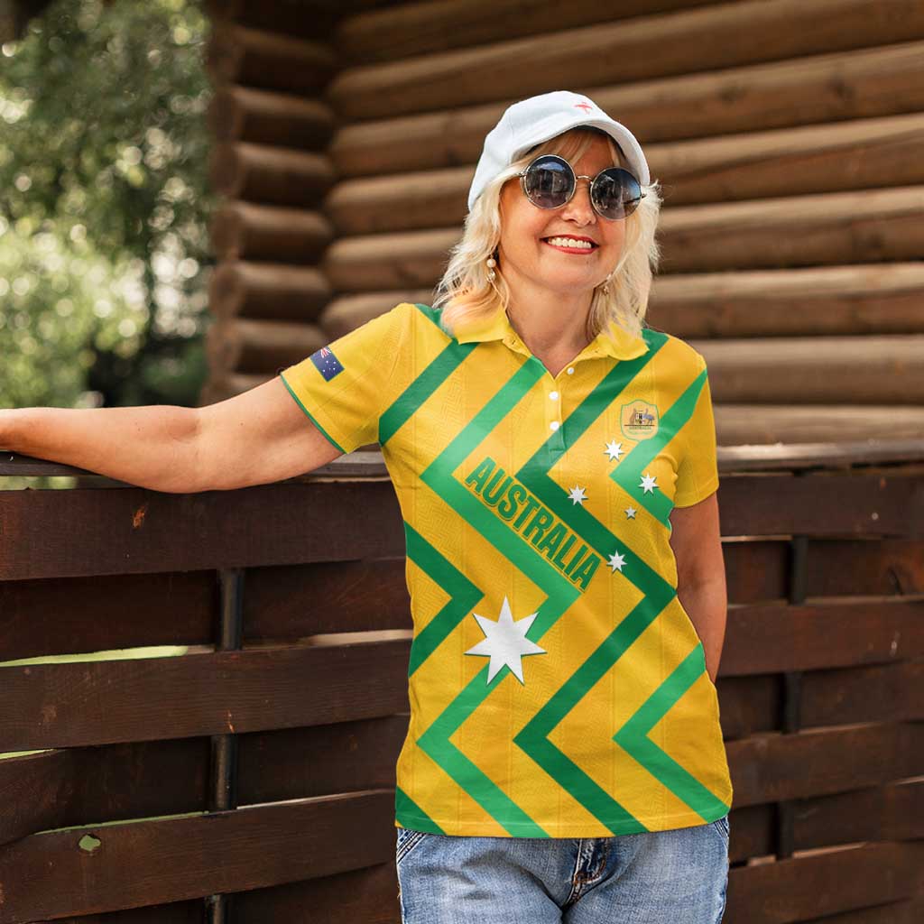 Custom Australia Socceroos Football Women Polo Shirt 2025 Sporty Version